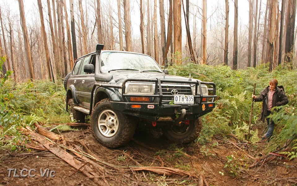 11-Nan with Cat contemplates turning around or backing down Whitehouse fire line.JPG